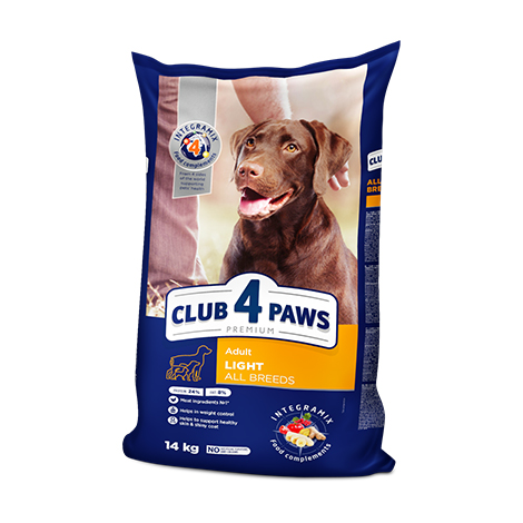 CLUB 4 PAWS Премиум "Контроль веса".  Полнорационный сухой корм для взрослых собак всех пород